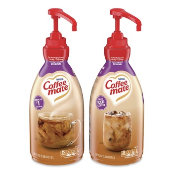 COFFEE COFFEE SUPPLIES | Coffee-Mate 12039938 1.5 Liter Liquid Coffee Creamer Pump Dispenser - Sweetened Original (2/Carton)