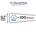 Back to School Sale | Avery 05706 3 Round Rings 0.5 in. Capacity 11 in. x 8.5 in. Economy View Binder - White image number 2