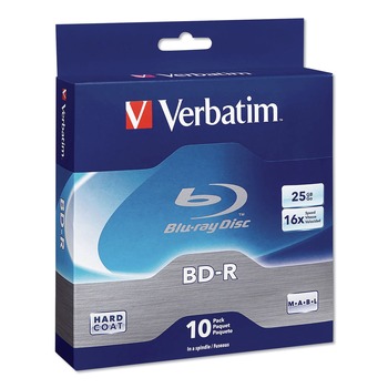 PRODUCTS | Verbatim 97238 25 GB 16x BD-R Blu-Ray Disc - White (10/Pack)