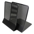 Office Filing Cabinets & Shelves | Artistic ART20008 Urban Collection 5.5 in. x 6.5 in. x 6.5 in. Perforated Steel Nonskid Punched Metal Bookends - Black (1-Pair) image number 0