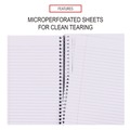 Notebooks & Pads | Universal UNV66414 9.5 in. x 6 in. 3-Subject Medium/College Rule Wirebound Notebook - Assorted Cover Colors (4/Pack) image number 5