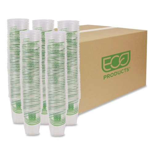 Labor Day Sale | Eco-Products EP-CC9S-GS GreenStripe 9 oz. Renewable and Compostable Cold Cups - Clear (1000/Carton) image number 0