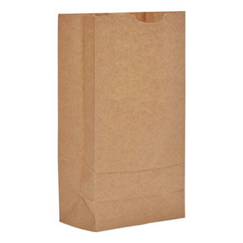  | Ross & Wallace Paper Products 100310500PK/BL 7 in. x 4.38 in. x 13.75 in. #10 Size Grocery Paper Bags - Kraft (500/Bundle)