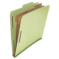 File Folders | Universal UNV10271 6-Section 2-Divider Pressboard Classification Folders - Letter, Green (10/Box) image number 2