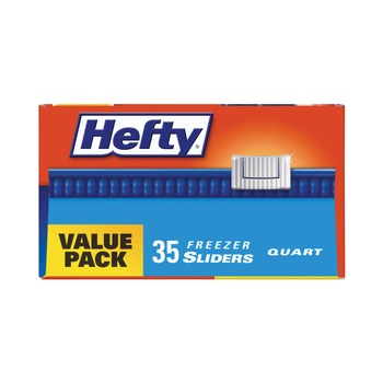 Hefty 00R88079 7 in. x 8 in. 32 oz. Slider Stand and Fill Freezer Storage Bags - Clear (315/Carton)