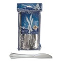 Cutlery | WNA REF320KN Reflections Heavyweight Plastic Knife Utensils - Silver (40/Pack) image number 2