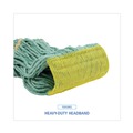  | Boardwalk BWK501GN 5 in. Headband Super Loop Cotton/Synthetic Fiber Wet Mop Head - Small, Green (12/Carton) image number 5
