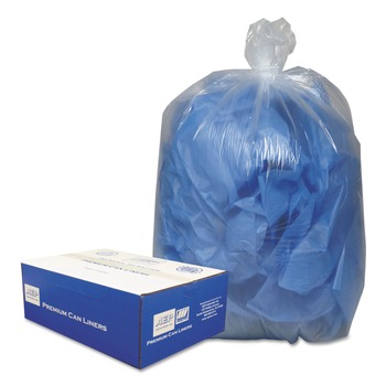  | Classic Clear 1507143 60 Gallon 0.9 mil 38 in. x 58 in. Linear Low-Density Can Liners - Clear (10 Bags/Roll, 10 Rolls/Carton)