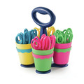 Arts & Crafts Supplies | Westcott 14755 5 in. Long 2 in. Cut Length Scissor Caddy with Kids' Scissors - Straight Assorted Color Handles image number 0