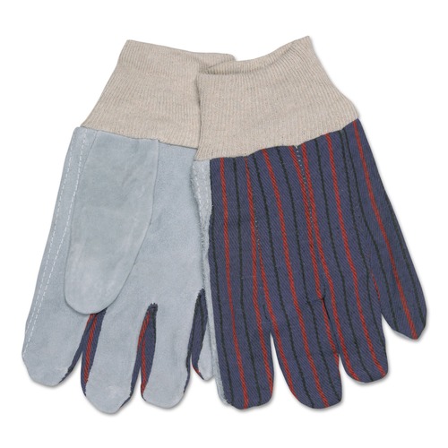 Disposable Gloves | MCR Safety 1040 1040 Leather Palm Glove - Larger Gray/White (1-Dozen) image number 0