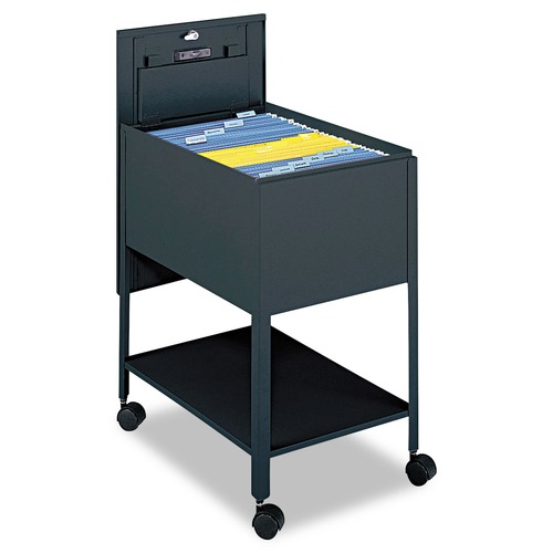 Office Filing Cabinets & Shelves | Safco 5363BL 16.5 in. x 24.75 in. x 28.25 in. 1 Bin Metal 1 Shelf Legal Size Extra-Deep Locking Mobile Tub File - Black image number 0