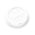 Cups and Lids | Dixie D9542 10 oz. - 20 oz. Hot Cups Drink-Thru Dome Lids - White (100/Pack) image number 1