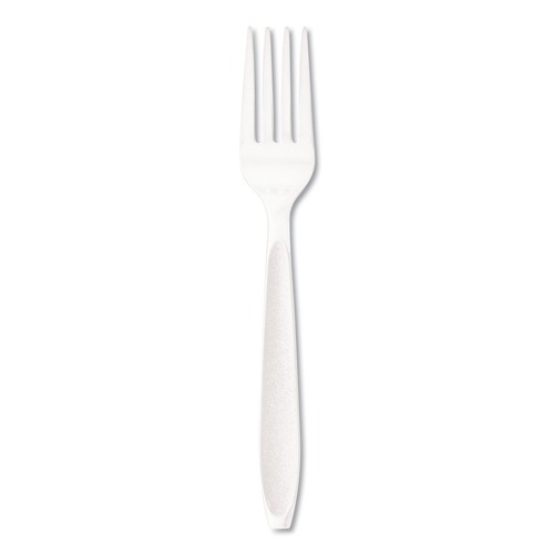Cutlery | SOLO HSWF-0007 Impress Heavyweight Full-Length Polystyrene Plastic Cutlery Fork - White (1000/Carton) image number 0