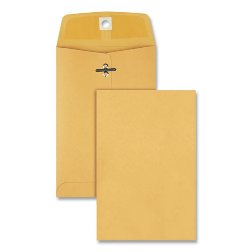 Envelopes & Mailers | Quality Park QUA37835 Trade Size 35 5 in. x 7.5 in. Square Flap Clasp/Gummed Closure Envelopes - Brown Kraft (100/Box) image number 0