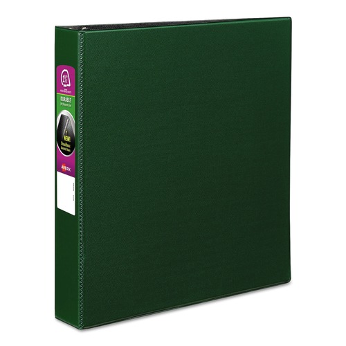 Binders | Avery 27353 11 in. x 8.5 in. 1.5 in. Capacity 3 Rings Durable Non-View Binder with DuraHinge and Slant Rings - Green image number 0