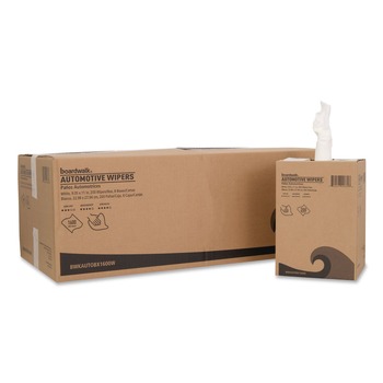 Boardwalk AUTOBX1600W 10.63 in. x 20.47 in. Automotive Shop Towels - Unscented/White (8/Carton)