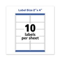 Labels | Avery 95523 2 in. x 4 in. Waterproof Shipping Labels with TrueBlock and Sure Feed - White (10/Sheet, 500 Sheets/Box) image number 4