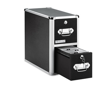 Vaultz VZ01094 Two-Drawer CD File Cabinet for 330 Folders or 120 Slim/60 Standard Cases - Black
