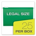 File Folders | Pendaflex 04153 1/5 BGR 1/5-Cut Tabs Colored Reinforced Hanging Legal Folders - Bright Green (25/Box) image number 5