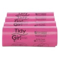 Trash Bags | Tidy Girl TG-7514P10 4 in. x 4 in. x 10 in. Feminine Hygiene Sanitary Disposal Bags - Pink/Black (600/Carton) image number 1