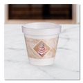 Cups and Lids | Dart 4J4G ThermoGlaze 4 oz. Stock Prints Insulated Foam Cups - White/Beige/Red (1000/Carton) image number 1