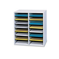 Office Filing Cabinets & Shelves | Safco 9422GR 16 Compartments 19.5 in. x 11.75 in. x 21 in. Wood/Laminate Literature/CD Sorter - Gray Wood image number 1