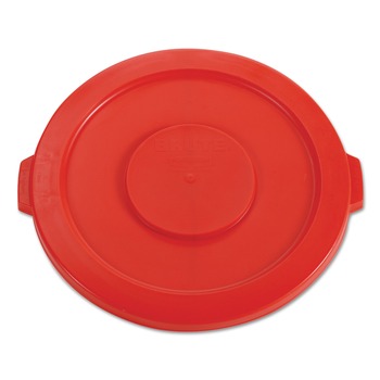 TRASH WASTE BINS | Rubbermaid Commercial FG263100RED Brute 22.25 in. for 32 Gallon Containers Round Flat Top Lid - Red