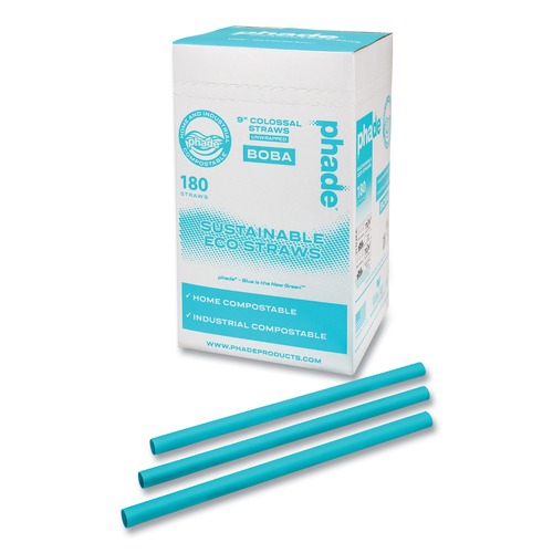 Cutlery | phade 511207 9 in. Marine Biodegradable Boba Straws - Ocean Blue (720/Carton) image number 0