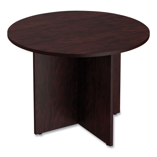 Office Desks & Workstations | Alera ALEVA7142MY 42 in. x 29.5 in. Valencia Round Conference Table with Legs - Mahogany image number 0