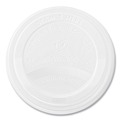 Cups and Lids | Vegware VLID89S 89 Series Compostable Hot Cup Lids - White (1000/Carton) image number 0
