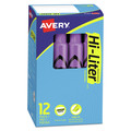 Highlighters | Avery 24060 HI-LITER Desk-Style Chisel Tip Highlighters - Fluorescent Purple Ink/Black Barrel (1-Dozen) image number 0