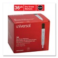 Washable Markers | Universal UNV43655 Broad Chisel Tip Dry Erase Marker Value Pack - Black (36/Pack) image number 4