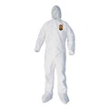 Cleaning & Janitorial Supplies | Ansell 44334 A40 Elastic-Cuff Ankle Hood and Boot Coveralls - X-Large, White (25/Carton) image number 0