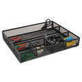Desktop Organizers | Rolodex 22131 15.25 x 11.88 x 2.5 Metal Mesh 6-Compartment Deep Desk Drawer Organizer - Black image number 2