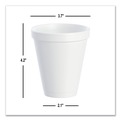 Just Launched | Dart 12J16 12 oz. Squat Foam Drink Cups - White (1000/Carton) image number 4