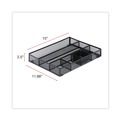 Desktop Organizers | Universal UNV20021 15 in. x 11.88 in. x 2.5 in. 6 Compartments Metal Mesh Drawer Organizer - Black image number 4