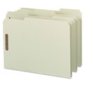 File Folders | Smead 15003 1 in. Expansion 2 Fasteners Letter Size Recycled Pressboard Fastener Folders - Gray-Green Exterior (25/Box) image number 3