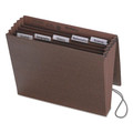 File Folders | Smead 70540 5.25 in. Expansion Letter Size 1/5-Cut Tabs 6 Sections Elastic Cord 6-Pocket Subject File with Insertable Tabs - Redrope image number 1