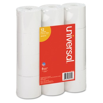 Universal UNV35715 2.25 in. x 150 ft. Impact and Inkjet Print Bond Paper Rolls - White (12/Pack)