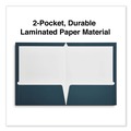 File Folders | Universal UNV56418 11 in. x 8-1/2 in. Cardboard Paper, Laminated Two-Pocket Folder - Navy (25/Pack) image number 2