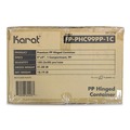 Food Trays, Containers, and Lids | Karat FP-PHC99PP-1C Polypropylene Plastic Hinged Container 9 x 9 x 3 Black/Clear Plastic 50/Pack 3 Packs/Carton image number 6