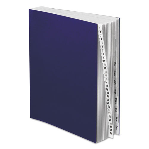 File Folders | Pendaflex DDF5-OX Letter Size 42 Dividers Month/Date Index Expanding Desk File - Dark Blue Cover image number 0