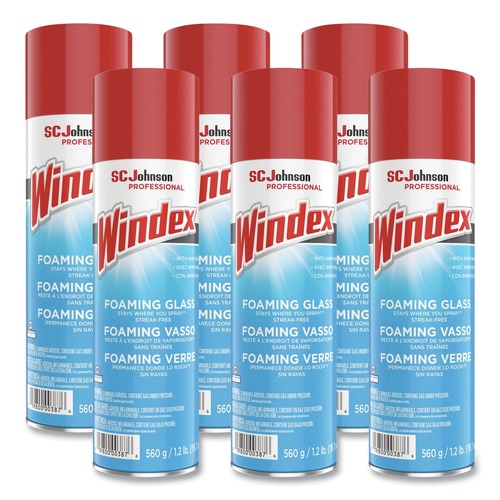 Cleaners & Chemicals | Windex 10019800003873 20 oz. Aerosol Spray Foaming Glass Cleaner - Fresh (6/Carton) image number 0