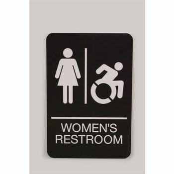 Headline Sign 7778 6 x 9 Women's Restroom ADA Sign - Black Face/White Graphics