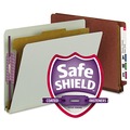 File Folders | Smead 26855 4 SafeSHIELD Fasteners 2 in. Expansion 1 Divider Letter Size End Tab Pressboard Classification Folders - Red (10/Box) image number 2