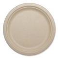 Bowls and Plates | World Centric PL-SC-U9-LFP 9.1 in. Diameter Paper Fiber Plates - Natural (1000/Carton) image number 0