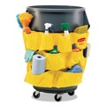Cleaning Carts | Rubbermaid Commercial FG264200YEL 12-Compartment Brute Caddy Bag - Yellow image number 3