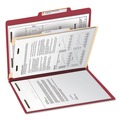 File Folders | Smead 13703 2 in. Expansion 1 Divider Letter Size 4 SafeSHIELD Fasteners Top Tab Classification Folders - Red Exterior (10/Box) image number 4