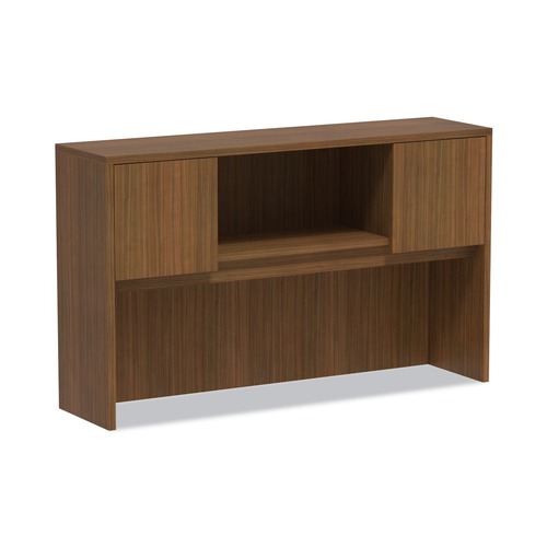 Office Desks & Workstations | Alera VA286015WA 58.88 in. x 15 in. x 35.38 in. Valencia Series 4-Compartment Hutch with Doors - Modern Walnut image number 0
