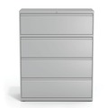 Office Filing Cabinets & Shelves | Alera 25510 42 in. x 18.63 in. x 52.5 in. 4 Legal/Letter Size Lateral File Drawers - Light Gray image number 1